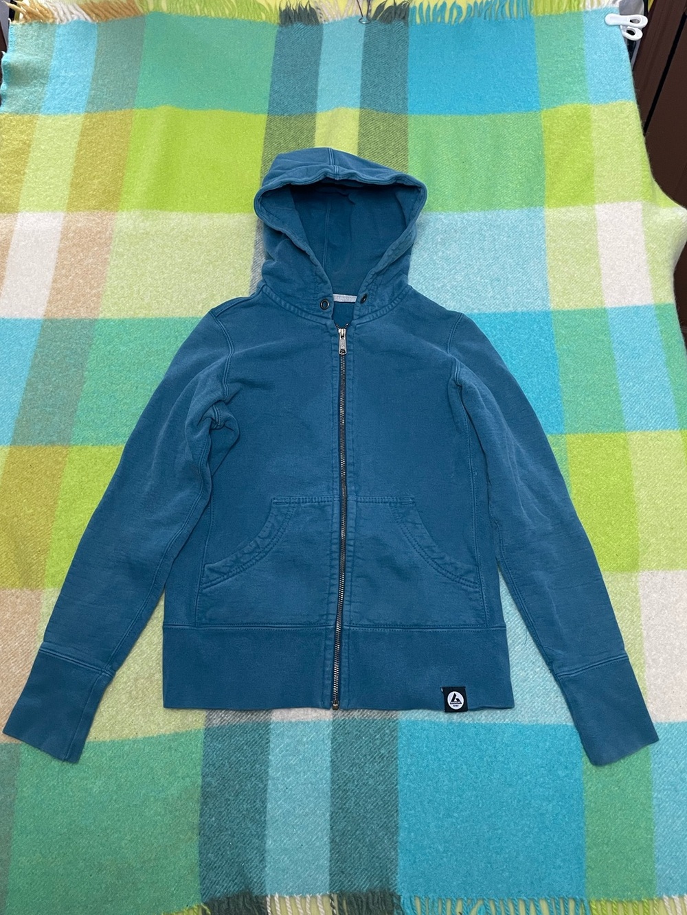 American Giant Women’s Blue Zip Up Sweatshirt Hoodie